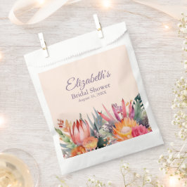 ピーチファズトロピカルフラワーズブライダルシャワー フェイバーバッグ