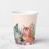 ピーチファズトロピカルフラワーズブライダルシャワー 紙コップ (裏面)