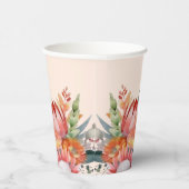ピーチファズトロピカルフラワーズブライダルシャワー 紙コップ (右)