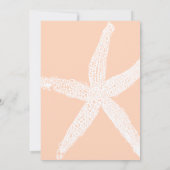 ピーチファズトロピカルラージヒトデビーチ結婚式 招待状 (裏面)