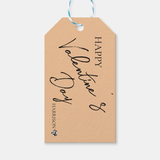 ピーチファズバレンタイン – パーソナライズされた愛 ギフトタグ (正面)