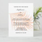 ピーチファズパームツリートロピカルリーフクラッシー結婚ズ 招待状 (スタンド正面)