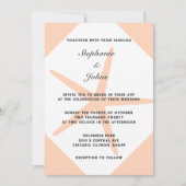 ピーチファズヒトデエレガントトロピカルビーチ結婚式 招待状 (正面)