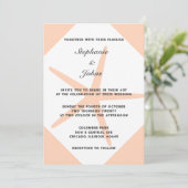 ピーチファズヒトデエレガントトロピカルビーチ結婚式 招待状 (スタンド正面)