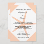 ピーチファズヒトデエレガントトロピカルビーチ結婚式 招待状 (正面/裏面)