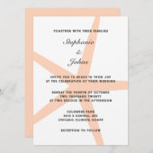 ピーチファズヒトデ熱帯ビーチエレガントな結婚式 招待状 (正面/裏面)