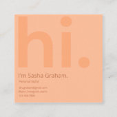 ピーチファズピンクレトロハイQRコード スクエア名刺 (正面)