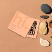 ピーチファズピンクレトロハイQRコード スクエア名刺