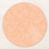 ピーチファズフェイクレザー ラウンドペーパーコースター (正面)