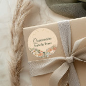 ピーチファズフローラアンド金ゴールドグリッターキンセアニェラ ラウンドシール