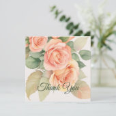 ピーチファズフローラバラ背景 サンキューカード (スタンド正面)