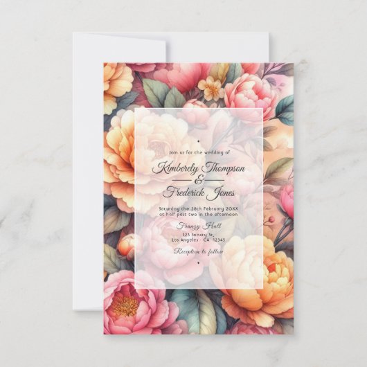 ピーチファズフローラ結婚ズ 招待状 (正面)