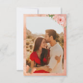 ピーチファズフローラ結婚式の日付を保存 セーブザデート (裏面)