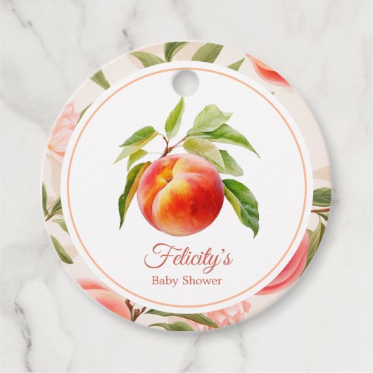 ピーチファズベビーシャワー フェイバータグ (正面)