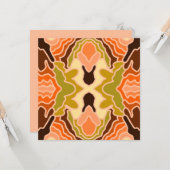 ピーチファズボホシャビーシック幾何学抽象芸術アート カード (正面/裏面インサイチュ)