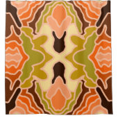 ピーチファズボホシャビーシック幾何学抽象芸術アート シャワーカーテン (正面)