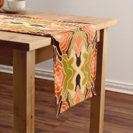 ピーチファズボホシャビーシック幾何学抽象芸術アート ショートテーブルランナー