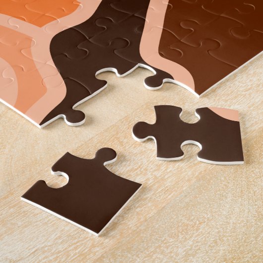 ピーチファズボホシャビーシック幾何学抽象芸術アート ジグソーパズル (側面)