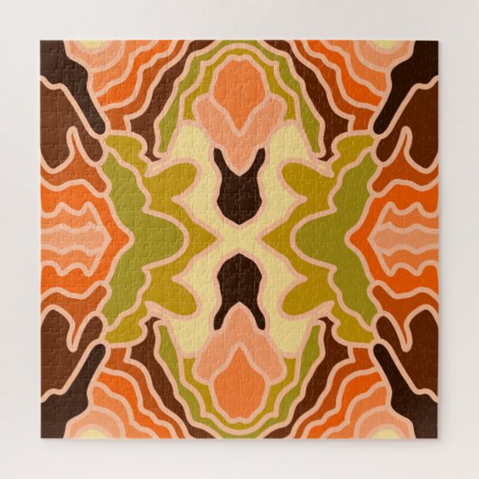 ピーチファズボホシャビーシック幾何学抽象芸術アート ジグソーパズル (縦)