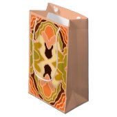 ピーチファズボホシャビーシック幾何学抽象芸術アート スモールペーパーバッグ (正面アングル)