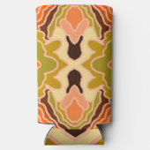 ピーチファズボホシャビーシック幾何学抽象芸術アート スリム缶クーラー (裏面)