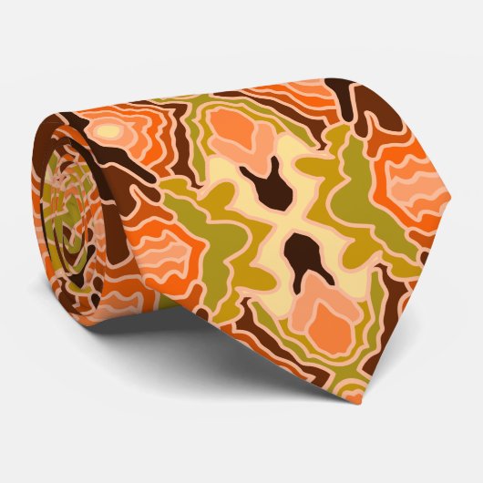 ピーチファズボホシャビーシック幾何学抽象芸術アート ネクタイ (ロール)