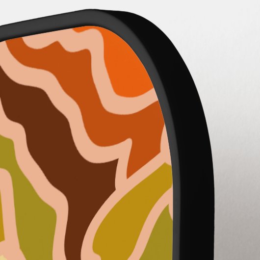 ピーチファズボホシャビーシック幾何学抽象芸術アート ピックルボールラケット (左詳細)