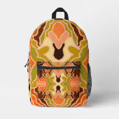 ピーチファズボホシャビーシック幾何学抽象芸術アート プリントバックパック (正面)