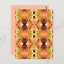 ピーチファズボホシャビーシック幾何学抽象芸術アート ポストカード