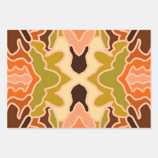 ピーチファズボホシャビーシック幾何学抽象芸術アート ラッピングペーパーシート (正面3)