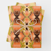 ピーチファズボホシャビーシック幾何学抽象芸術アート ラッピングペーパーシート (インサイチュ)