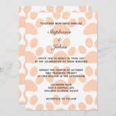 ピーチファズポープリントパタンおもしろいク結婚可愛 招待状 (正面/裏面)