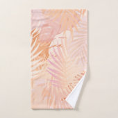 ピーチファズミニマリストモダントロピカル葉 バスタオルセット (ハンドタオル)