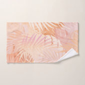 ピーチファズミニマリストモダントロピカル葉 バスタオルセット (ハンドタオル)