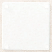 ピーチファズミニマルトレンディーカラーフラワーパターン ガラスコースター (裏面)