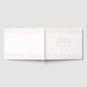 ピーチファズミニマルトレンディーカラーフラワーパターン ゲストブック (全面)