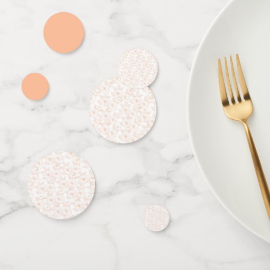 ピーチファズミニマルトレンディーカラーフラワーパターン コンフェッティ (グループ)