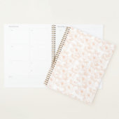 ピーチファズミニマルトレンディーカラーフラワーパターン プランナー手帳 (ディスプレー)