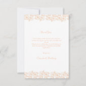 ピーチファズミニマルトレンディーフラワーパターン サンキューカード (正面)