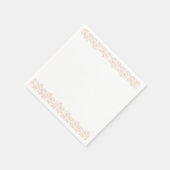 ピーチファズミニマルトレンディーフラワーパターン スタンダードカクテルナプキン (角)