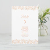 ピーチファズミニマルトレンディーフラワーパターン 招待状 (スタンド正面)