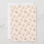 ピーチファズワイルドフラワーメドウウェディング招待 招待状 (裏面)