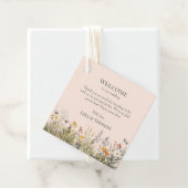ピーチファズワイルドフラワーメドウ結婚のウェルカムギフト フェイバータグ (インサイチュ)