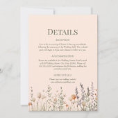 ピーチファズワイルドフラワー結婚ズ詳細カード 招待状 (正面)