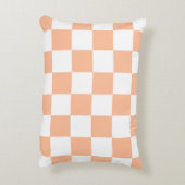 ピーチファズ市松模様にジンガムパターン アクセントクッション (裏面(縦))