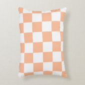 ピーチファズ市松模様にジンガムパターン アクセントクッション (正面(垂直))