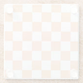 ピーチファズ市松模様にジンガムパターン ガラスコースター (裏面)