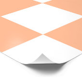 ピーチファズ市松模様にジンガムパターン ポスター (コーナー)