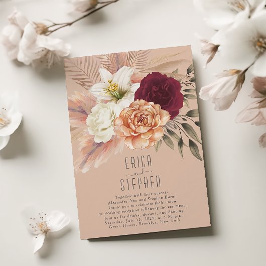 ピーチファズ披露宴専用招待状 招待状