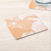 ピーチファズ抽象芸術フローラ紙コースター スクエアペーパーコースター (アングル)